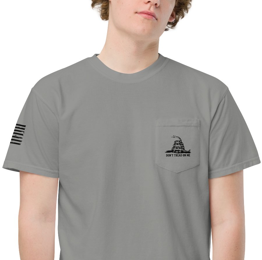 Gadsden Grey Pocket Tee - Front Zoom