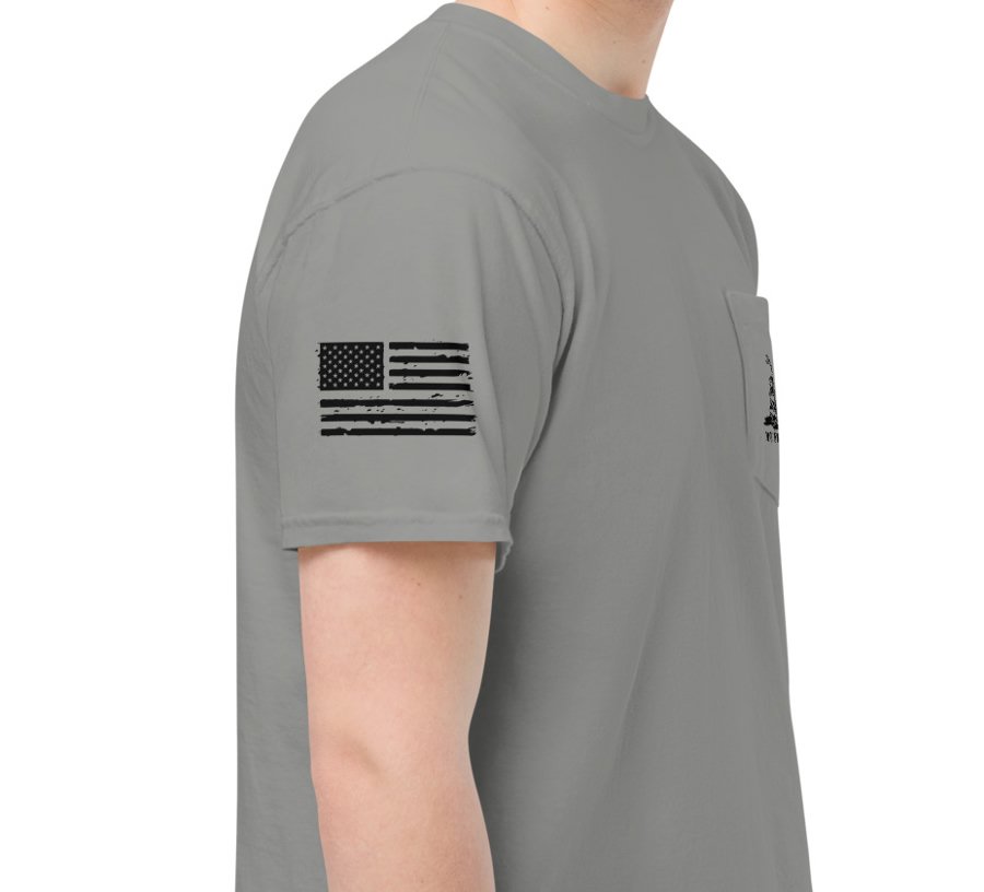 Gadsden Grey Pocket Tee - Right Sleeve