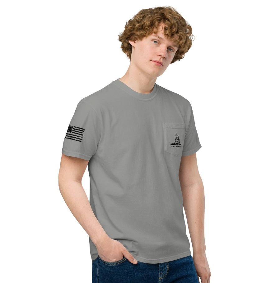 Gadsden Grey Pocket Tee - Front Right