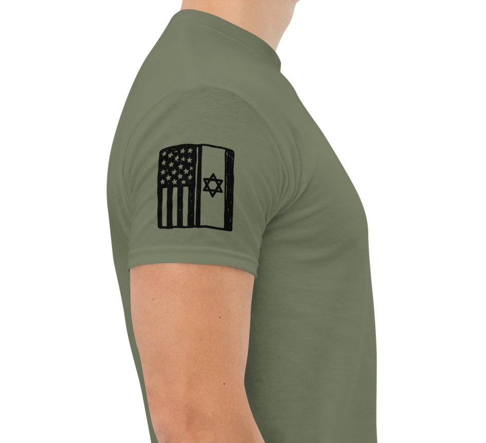 Right Sleeve: American % Israeli flaggrapic